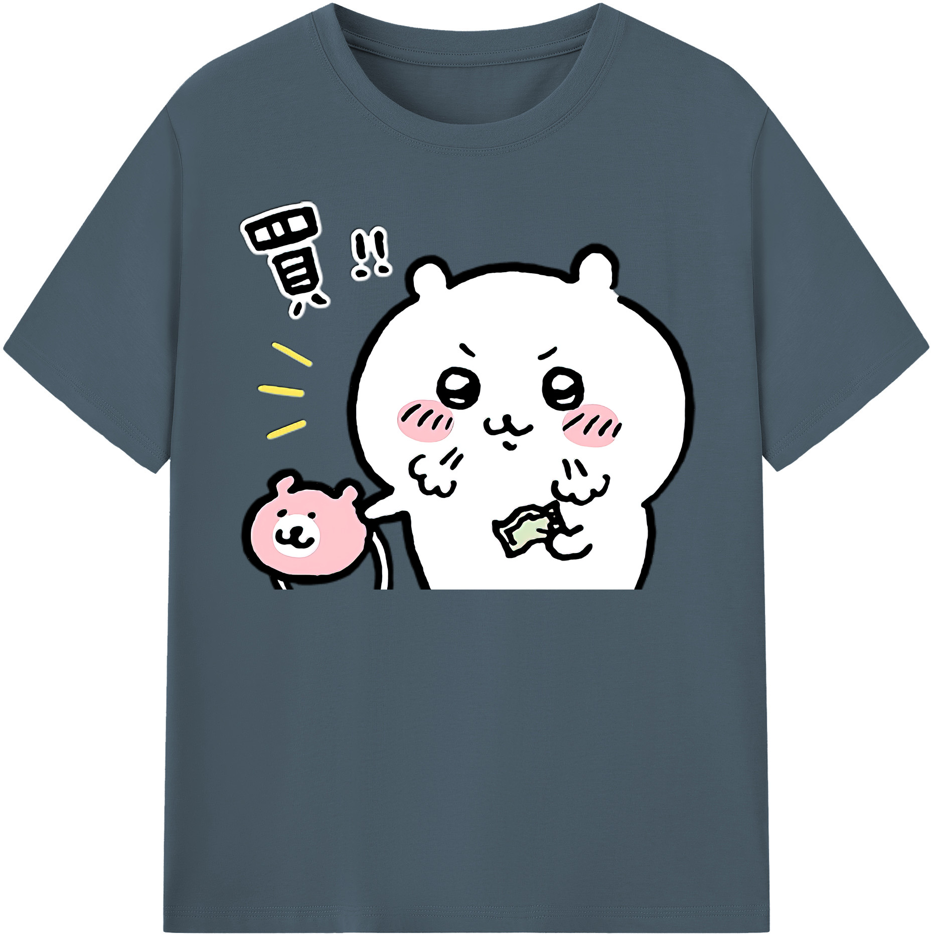 （画像用） ちいかわ ちいかわ Chii-kawa chiikawa 綿100％半袖Tシャツ（フロントプリント）